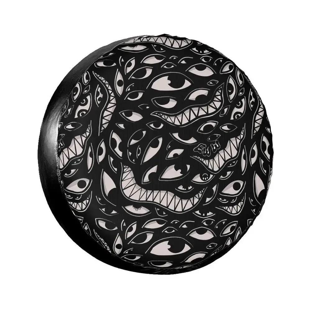 Snake Eye Pattern Spare Tire Cover Anti UV Sun Car Wheel Cover Protective Cover RV SUV14 Inches 15 Inches 16 Inches 17 Icnh