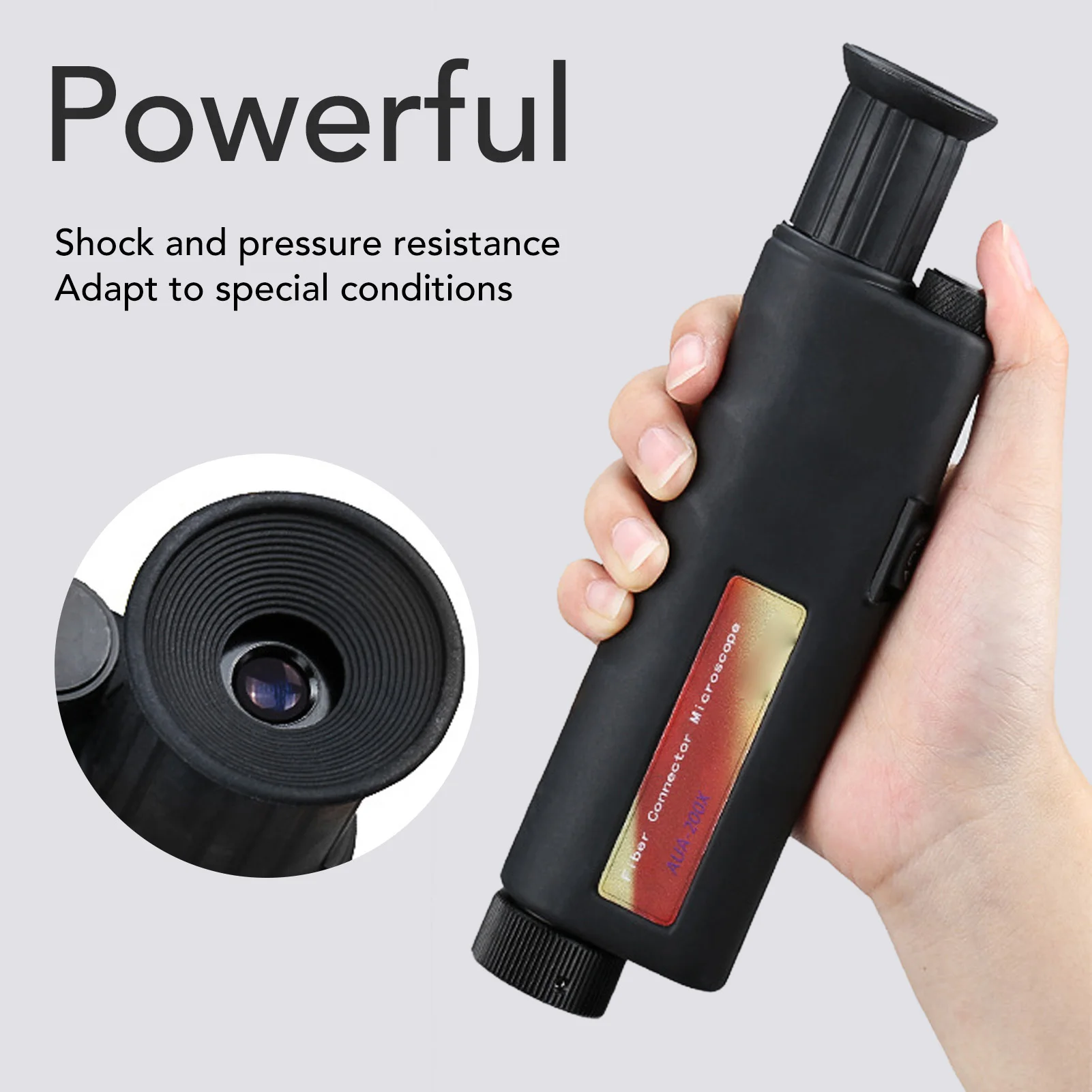 

Optical End Magnifier Comfortable Grip Waterproof Rubber Shell Optic Inspection Microscope 200X for SC FC ST LC