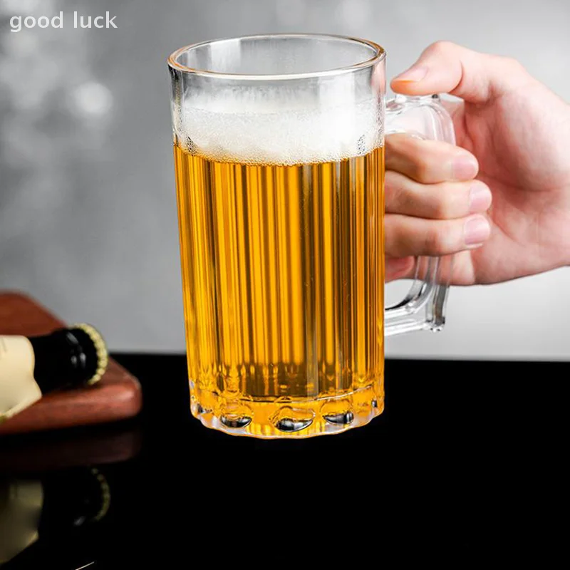 Tasse d'eau transparente en acrylique, 400ml/600ml, 1 pièce, tasse de bière Anti-chute de grande capacité, pour la maison, le bureau, le Bar, le thé, le jus, le café