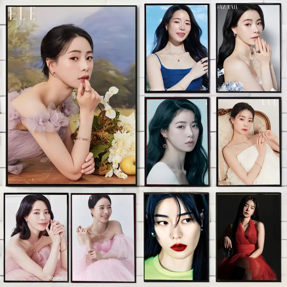 trending korean actress canvas Lim Ji-yeon Painting Calligraphy Stylish Wall Art Poster, Bedroom Living Room Home Decor Gift