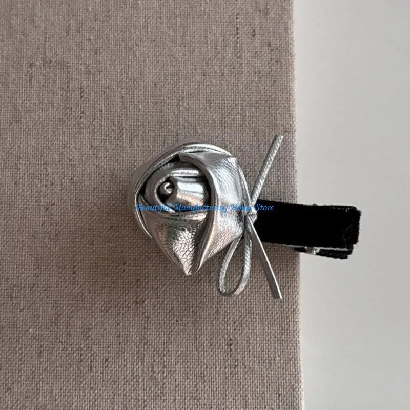 

E56A Flat Clip Girls Hair Clip with Rose Women Kid Hair Tie Headdress Barrettes