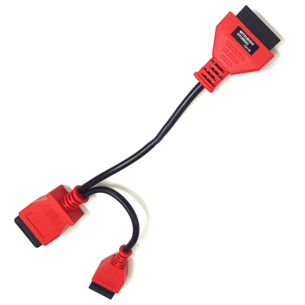 Autel Mitsubishi Hyundai 12 + 16 Pin محول تشخيص السيارة obd محول لميتسوبيشي وشركة هيونداي ، 12 + 16 دبوس إلى 16pin محول