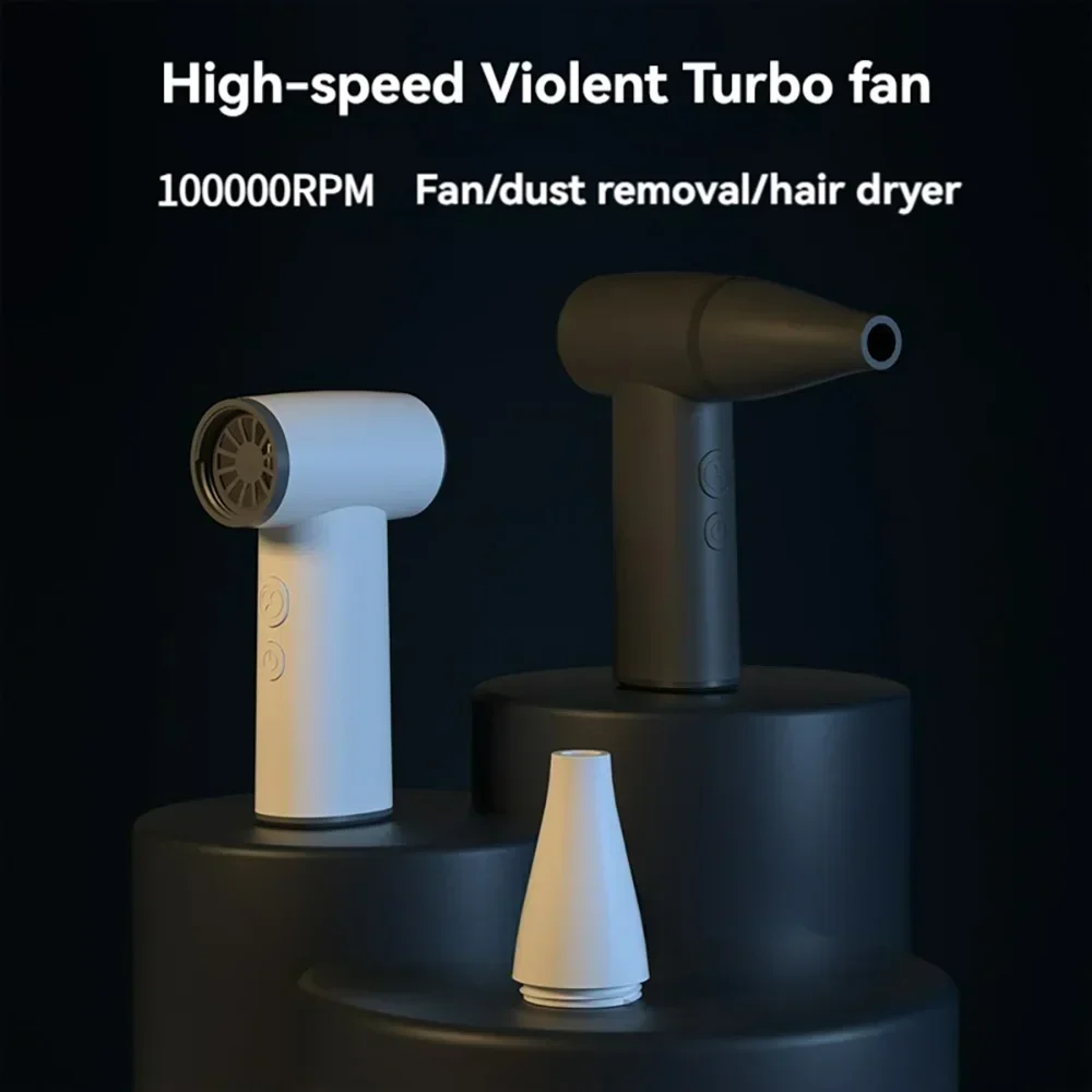 Rechargeable Mini Turbo Jet Fan 100000RPM Wind Speed Brushless Motor Handheld Air Blower Portable Dust Blower Electric Dryer