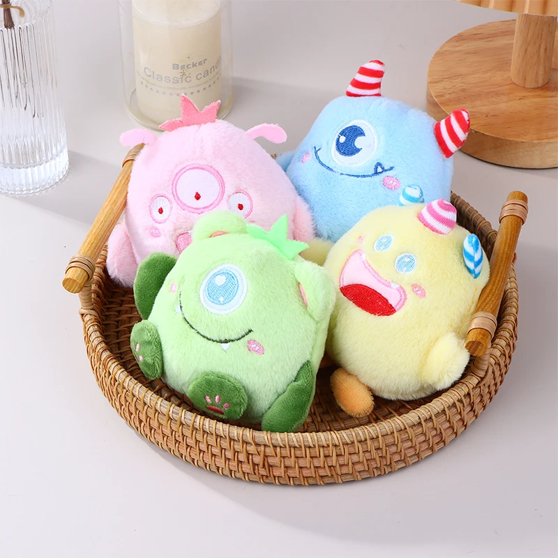 Cute Big Eyed Monster Keychain Pendant Plush Toy Doll Animal Stuffed Dolls Keyring Pendant Backpack Charms Bag Decor Gifts