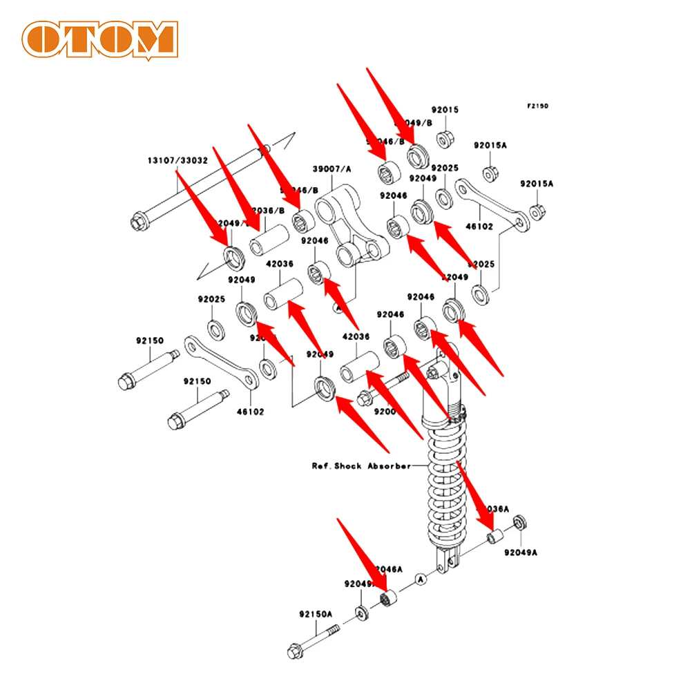 OTOM Motorcycle Triangle Lever Linkage ARM Needle Bearing Swingarm Bushing Oil Seal Rocker Connecting Rod For KAWASAKI KLX300