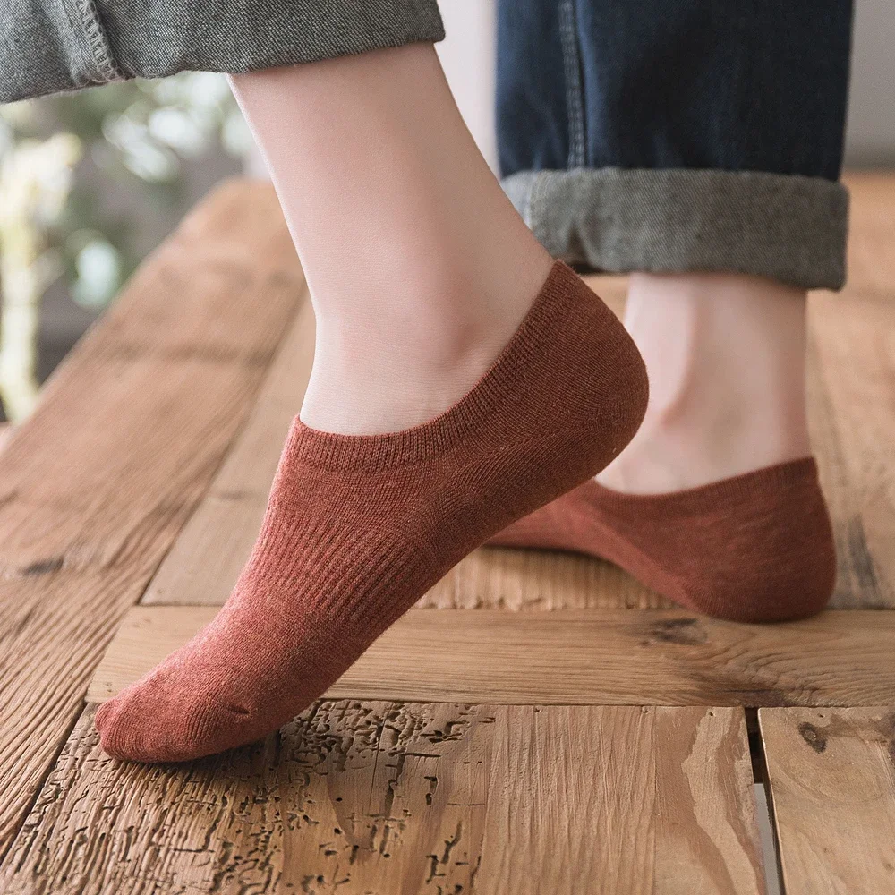 10 Pairs Unisex No-show Socks Women Men Low Cut Slipper Invisible Socks Summer Thin Cotton Short Socks