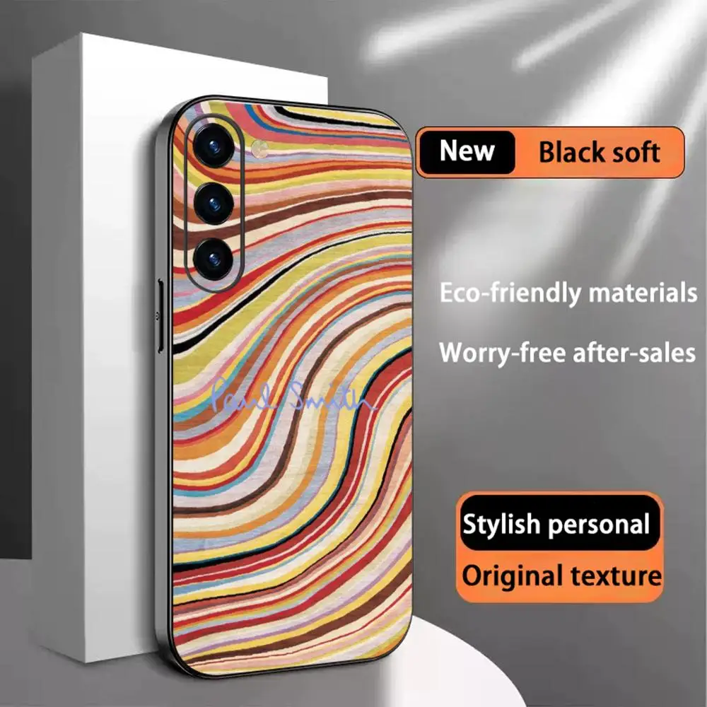 Модный чехол для телефона Smithes с классическим полосатым узором для Samsung Galaxy S25 S24 S23 S22 S21 S20 Plus Ultra Note20, мягкий черный