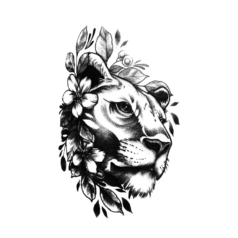 5 Styles Leopard Temporary Tattoo Stickers Henna Tatoos For Men Flower Art Flash Body Transfer Tattoo Sticker Fake Tattoo