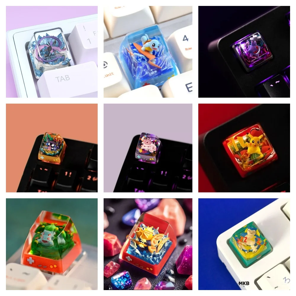 

Pokemon PTCG Articuno Pikachu, полимерная клавиатура ручной работы, милые аксессуары для игровой механической клавиатуры по индивидуальному заказу, подарок, детская игрушка