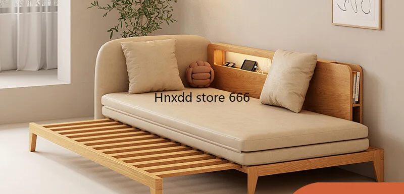 Bed folding dual-purpose small apartment living room fabric sofa simple and modern