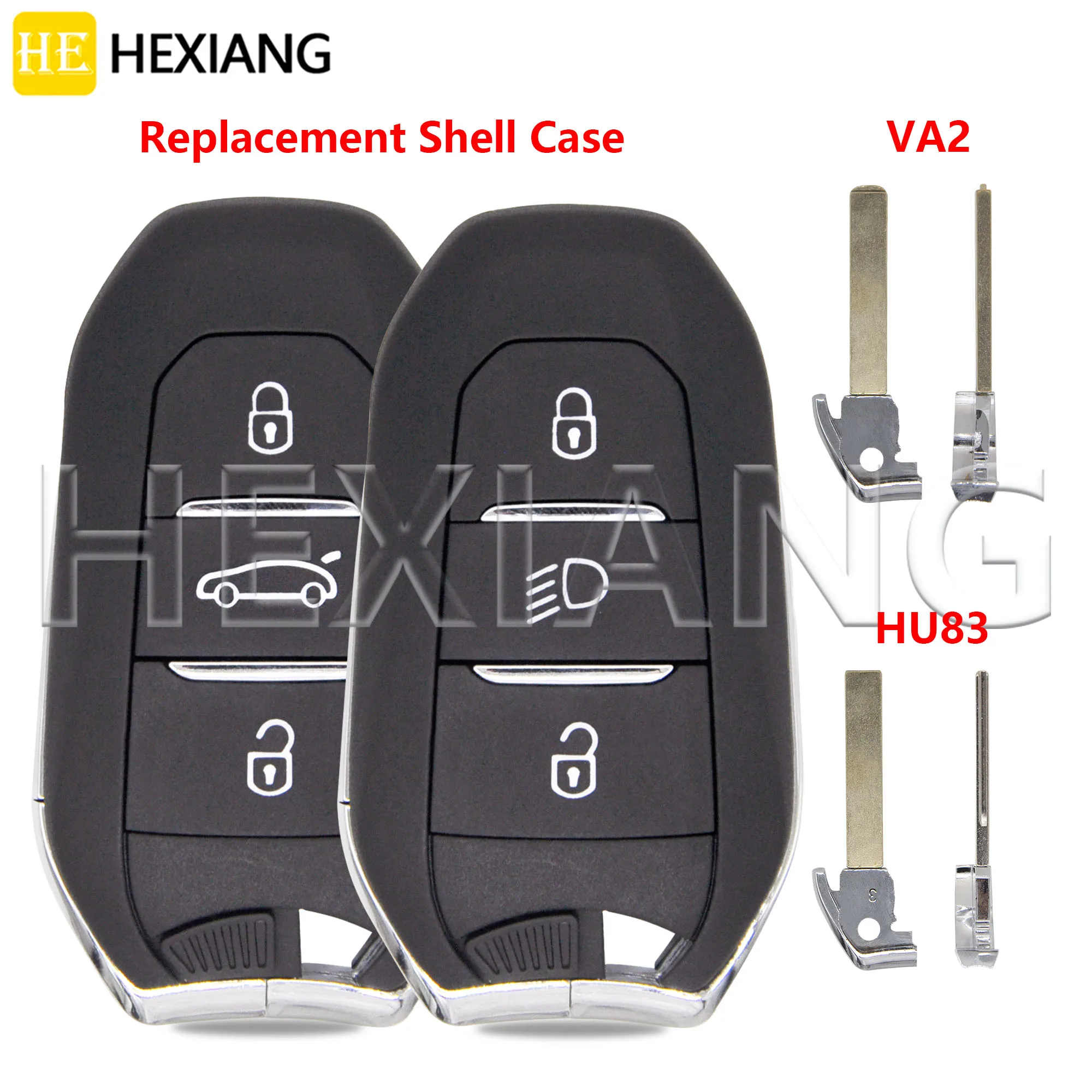 HE 3 Button Replacement Car Remote Key Shell Case Fob For Peugeot 308 3008 508 5008 Citroen C3 C4 C5 Cactus Picasso