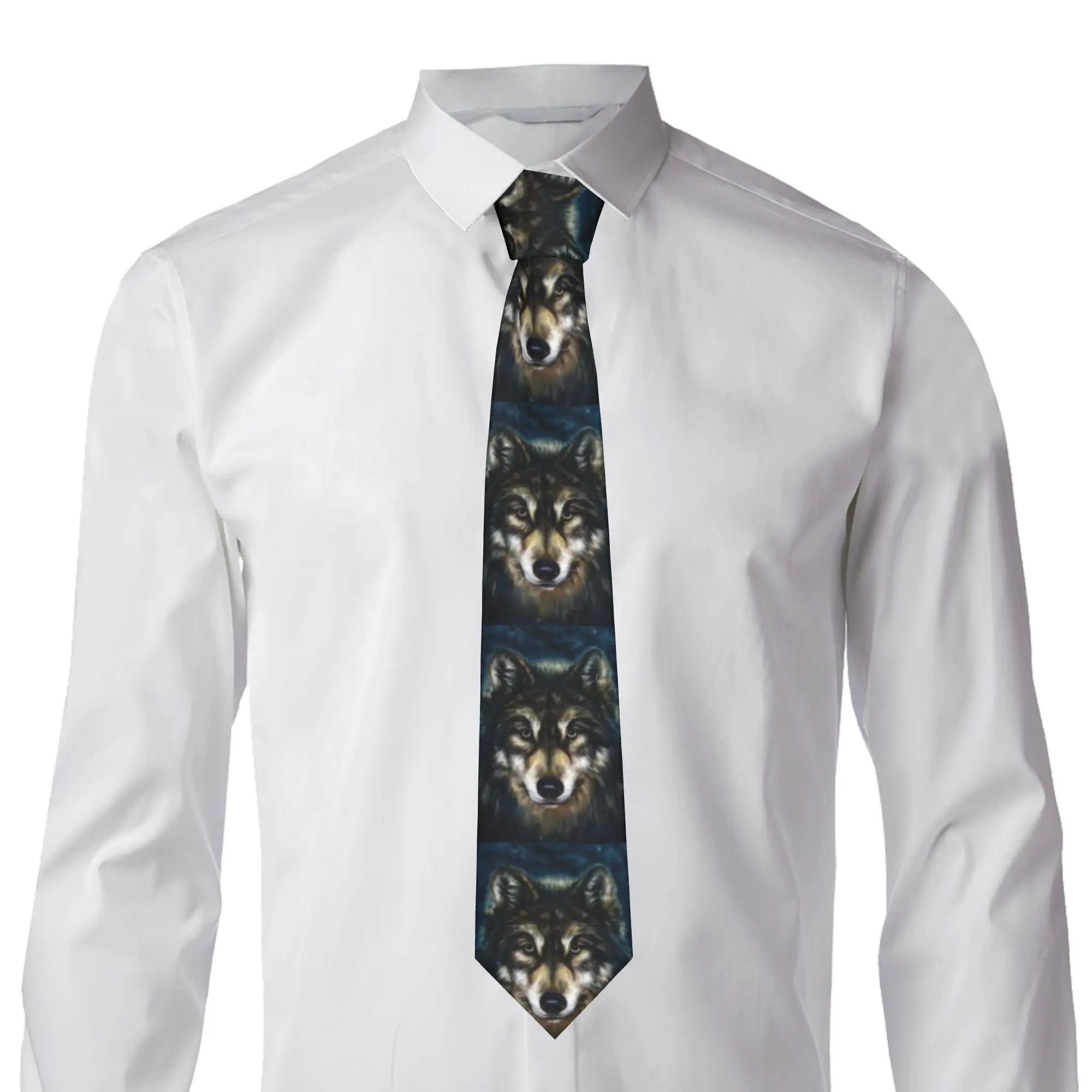 Fashion Animal Wolf Ties for Office Mens  Neckties