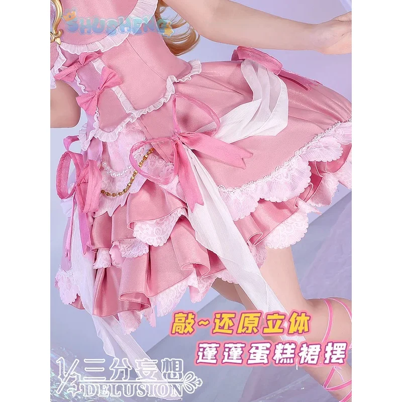 ¡Hoshimiya Ichigo Cosplay Anime Aikatsu! Serie de accesorios de alas de disfraz, pendientes, lindo vestido de fiesta de Halloween Lolita rosa, uniforme