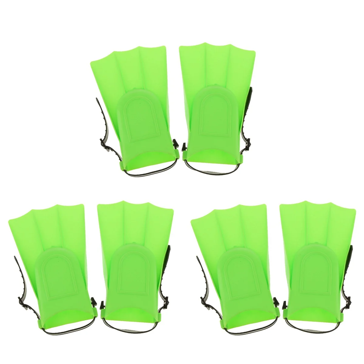 

A72Z 6x Kids Adults Adjustable Fins Swimming Diving Swimming Fins - Green, S: 25-30