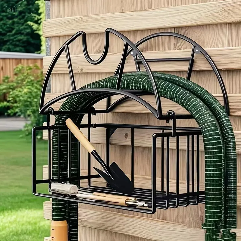 Heavy Duty Wall Mounted Garden Hose Bracket Metal Heavy Duty Garden Water Tool Hanger Water Scroll