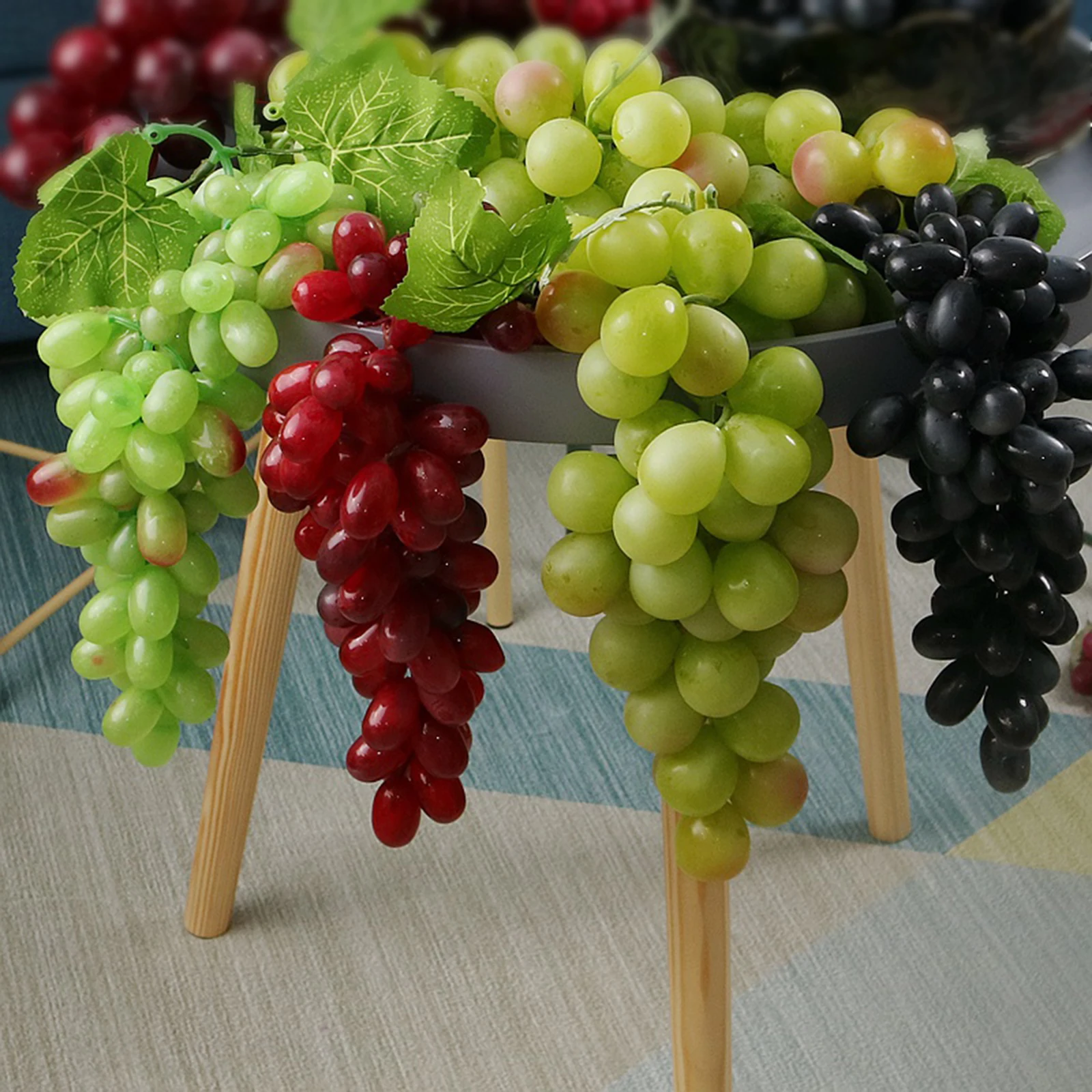Raisin Artificiel en Mousse avec Vignes, Simulation de Fruits Réalistes, Décoration pour Cuisine, ix, Pub, Maison, Ornement d'Armoire