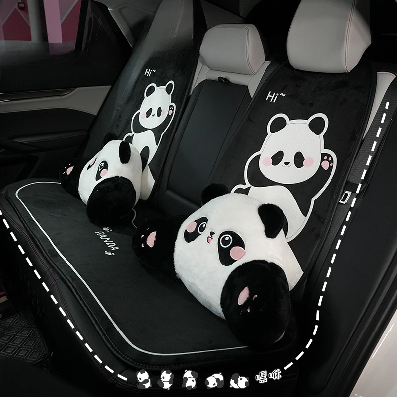 Reposacabezas de coche/soporte lumbar, cojín creativo suave y cómodo para asiento de coche, almohada que alivia la presión, Panda lindo, 2024