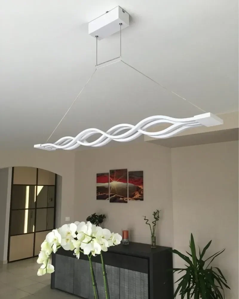 Wave design Chandelier for dinning room Black White chandelier lights modern chandelier led lighting AC 85-260V 100CM 120CM