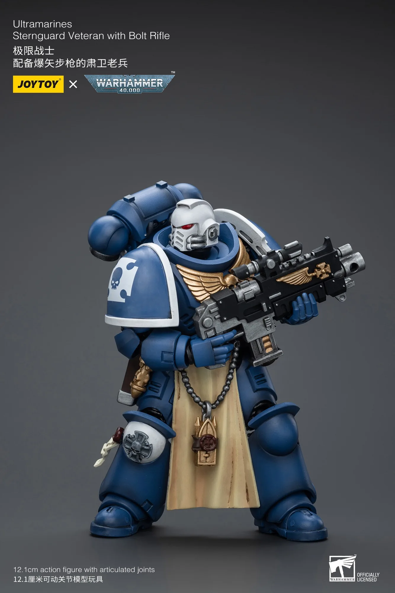 【Accessories】JOYTOY Warhammer 1/18 Action Figures Ultramarines Sternguard Veteran with Bolt Rifle Model Toy  3.75inch