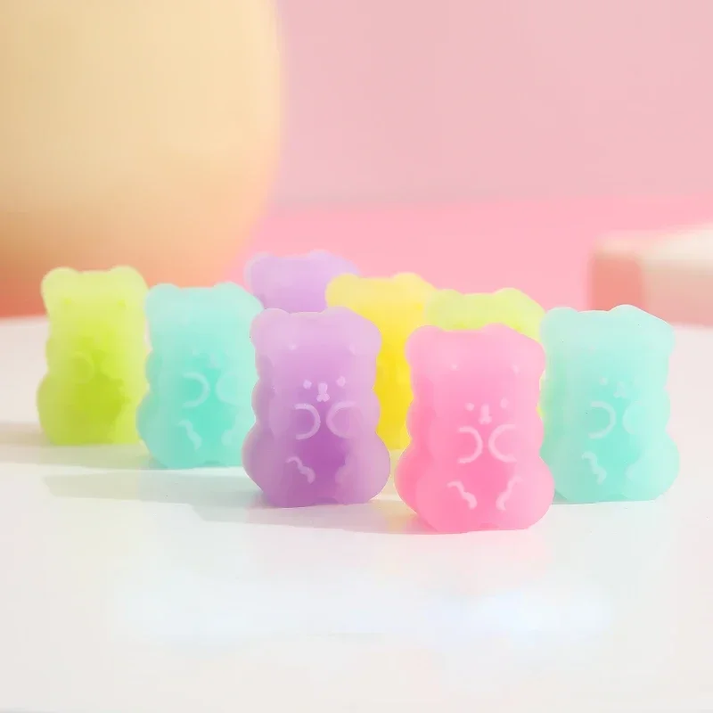 5pcs/set New Solid Color Bear Eraser Soft Easy to Wipe Children's Learning Rubber Erasers Stationery Birthday Gift