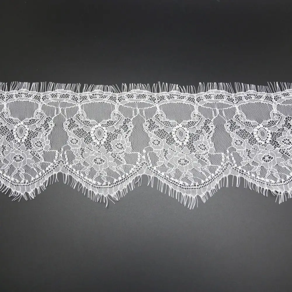 3 meters Lace Trim Ribbon Soft Texture Floral Pattern Eyelash Lace Fabric 15.5cm Wide Cuttable Decorative Lace Edging
