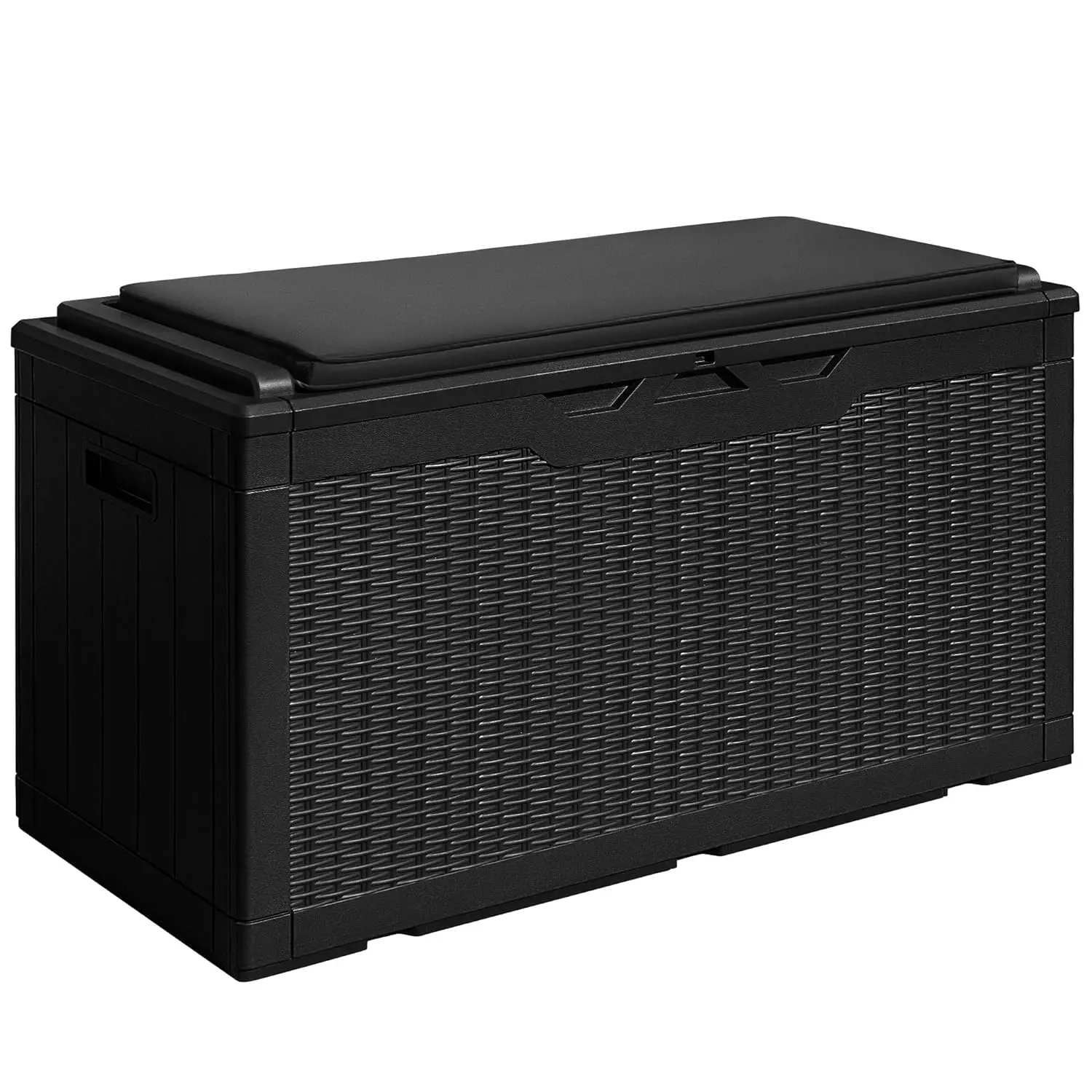 

100 Gallon Waterproof Large Resin Deck Box Outdoor Storage Box Indoor Lockable Storage Container with Cushion, Customized