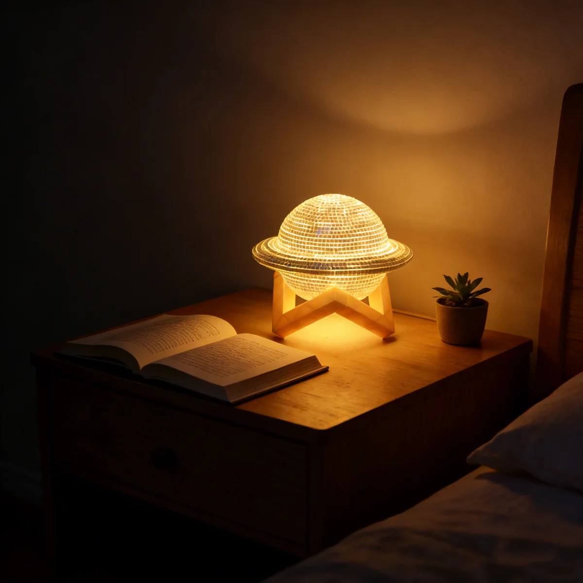 Aqumotic 3D Handmade Atmosphere Light Gift Decoration Planet Mushroom Table Night Lights Crystal Ball Present for Girl