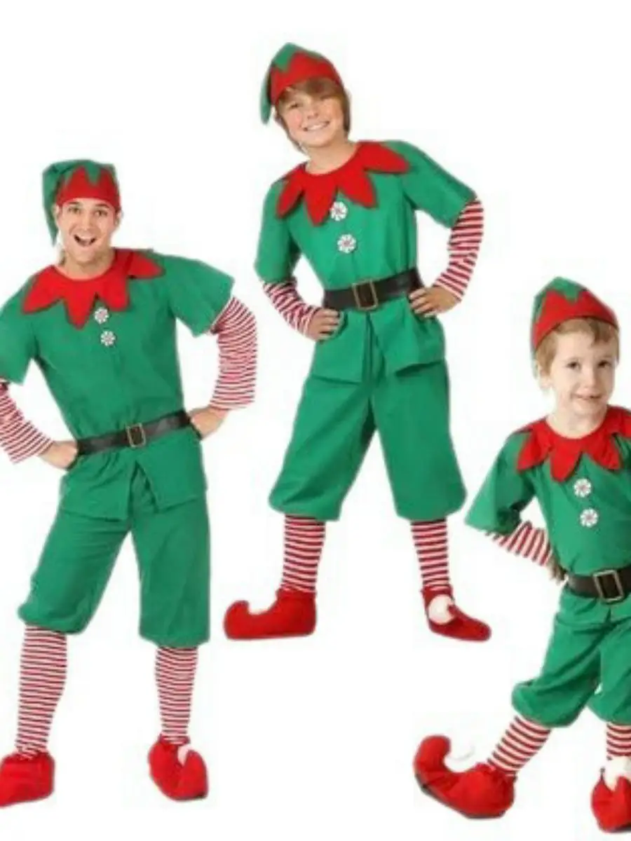 Nowy Strój Cisas Elf Cosplay Taniec Par Męski Damski Halloweenowy Strój Rodzinny Pasujący dla Rodziców i Dzieci Ubrania dla Dzieci i Dorosłych