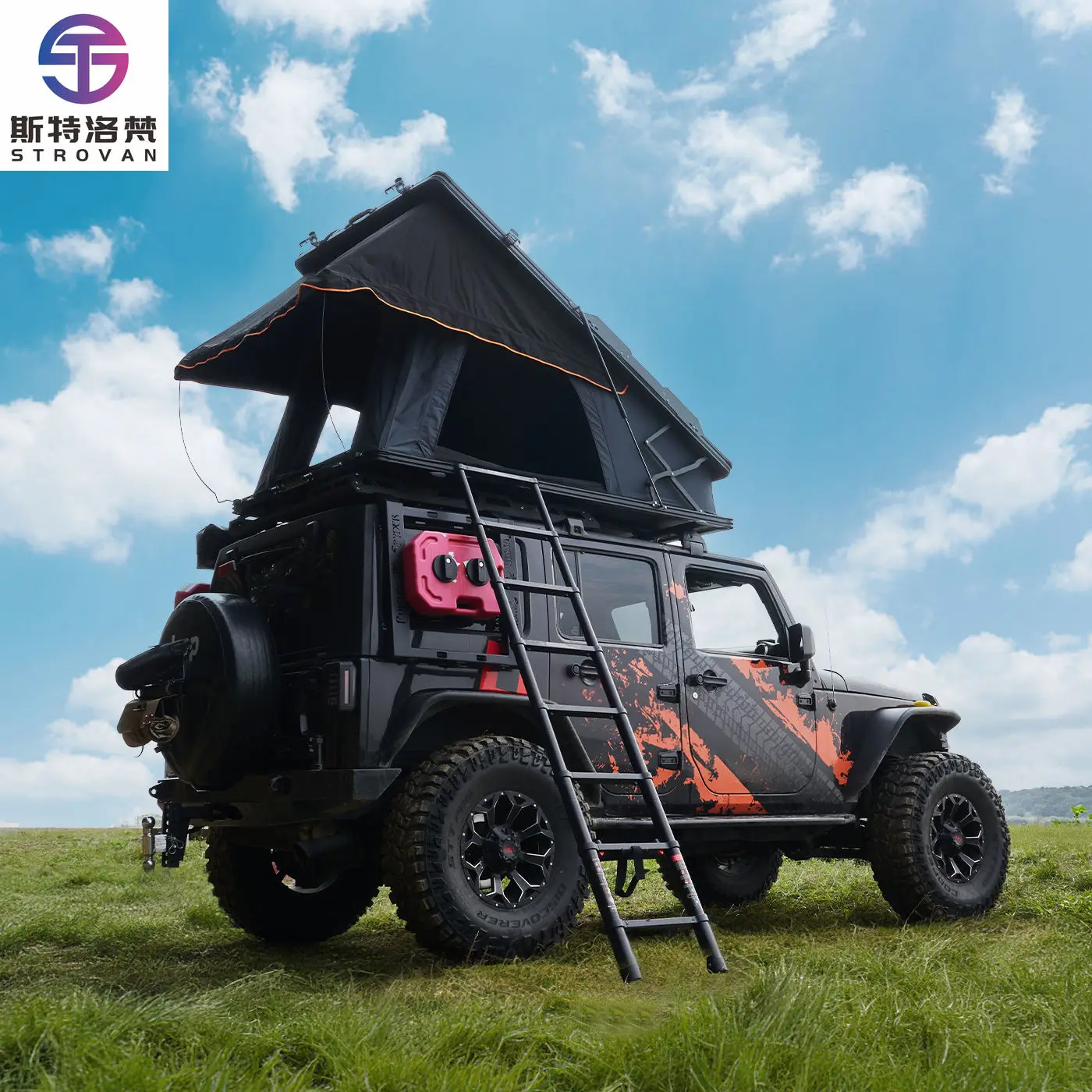 

STLF LZS 2025 Dachzelt Roof Top Tent Hard Shell 4 Person Aluminum Camping Waterproof Solar Panel RoofTop Tent for Camping&Hiking