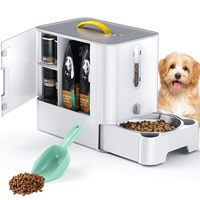 Pet Dog Food Storage Tank Waterproof Feeding Station For Dogs Double Meal Pet Dog Food Bowl For Pets Feeding Device Storage Box