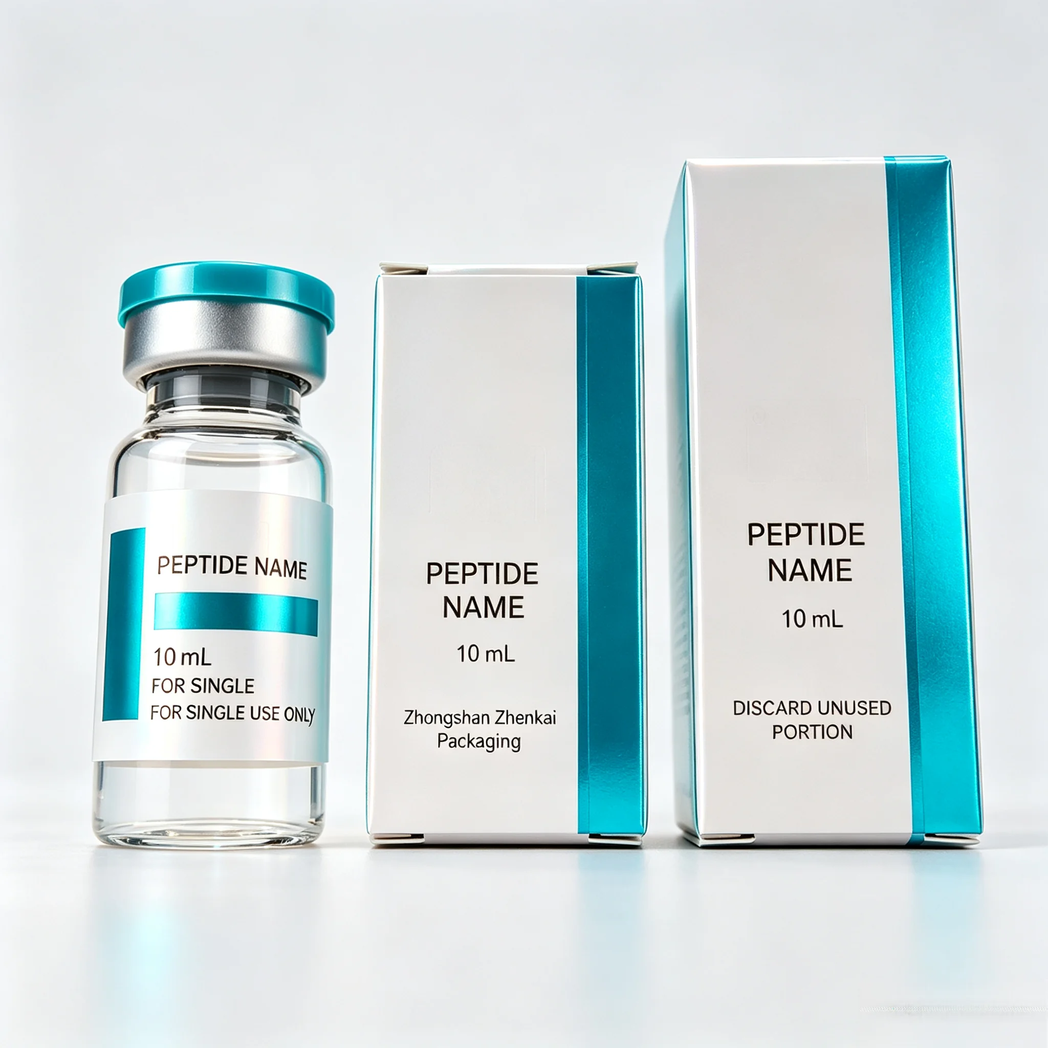 Custom Luxury Peptide Bottle Stickers & Packaging Boxes For 3ml 5ml 10ml Injection Vials Free Design Custom Printed Logo Labels