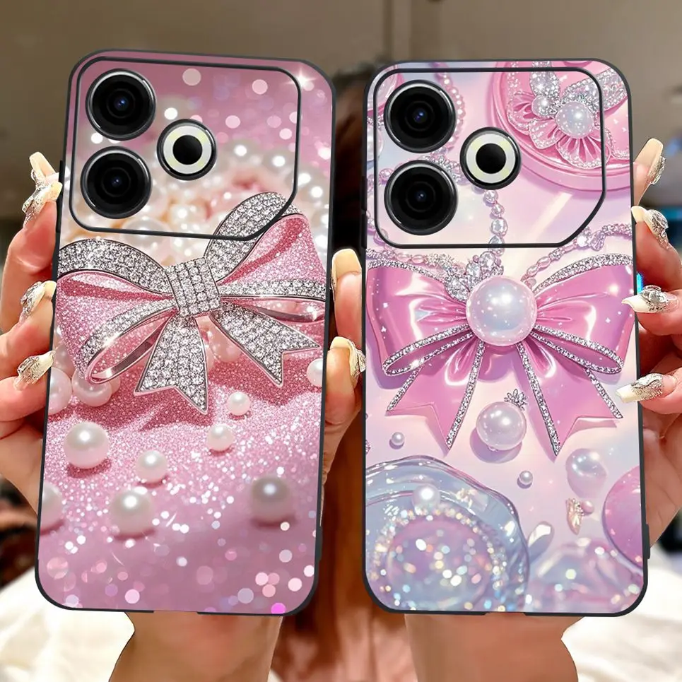 غلاف لهاتف Tecno Pova 6 Neo 4G 5G Coque Flower Butterfly Dragon Animals غطاء خلفي ناعم أسود لهاتف Tecno Pova 6 Pro Pova6 LI9