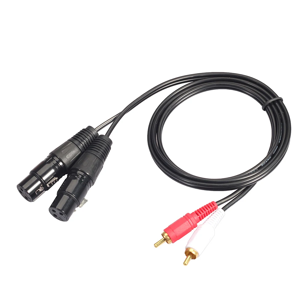 

HIFI 2 RCA to Dual XLR Audio Cable Wire for Microphone Subwoofer Mixer Recording