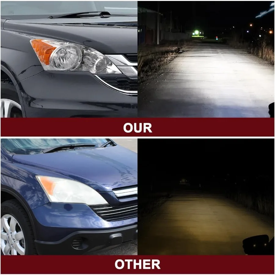 مجموعة مصابيح أمامية زوج بديل لـ 20072011 Honda CRV كشافات أمامية من الكروم مع عاكس كهرماني لـ Visi المحسن