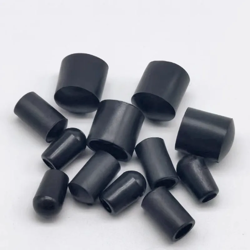 PVC Round Rubber End Cap Tips Foot Cover Female Caps Tube Insert Stoppers Coat hanger Wire Steel Pipe Plastic Thread Protector