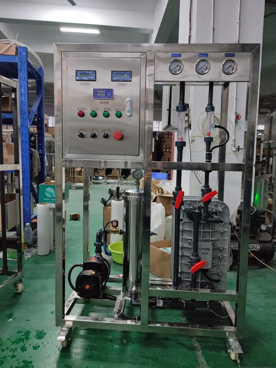 500 LPH Industrial EDI Water System, Ultra Pure Water Equipment With Automatic Control & PLC