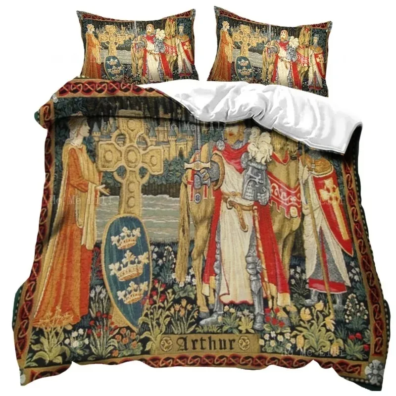 Ancient Britain The Most Legendary of Great Kings Arthur Duvet Cover Set Legend of Saint Sword Bedding Set King Size Quilt Cover