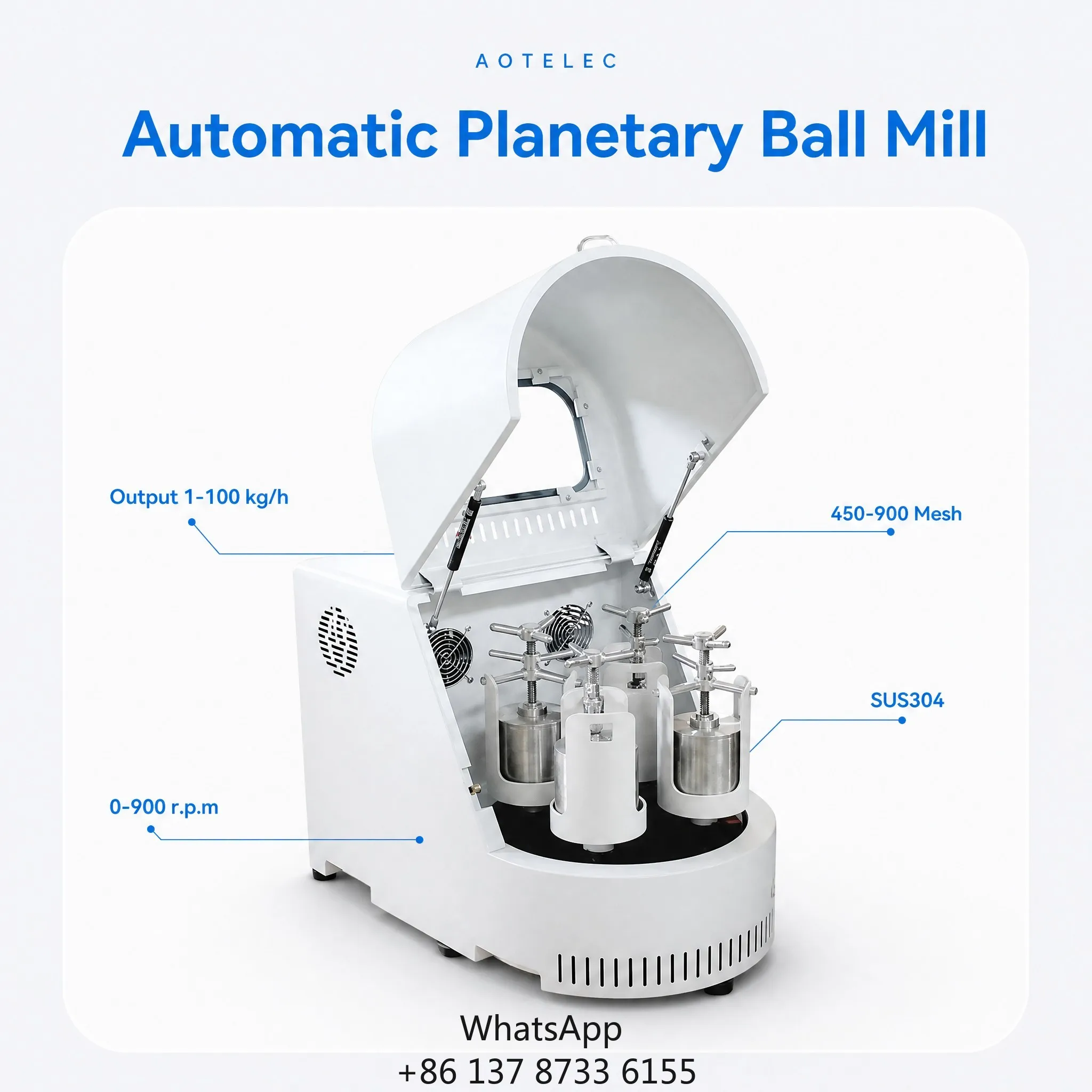 Automatic Planetary Ball Mill Machine For Lithium Ion Battery Production Line