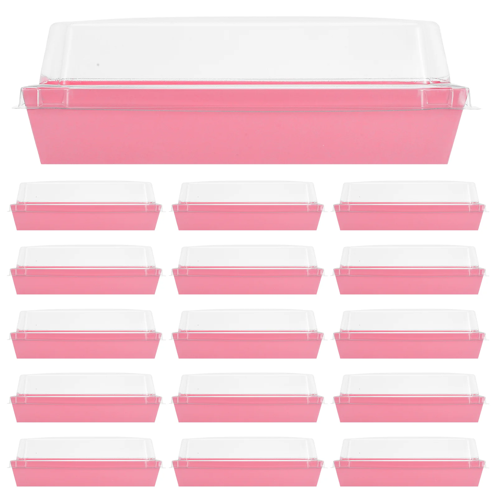 

50 Pcs Sandwich Box Baked Goods Packaging Cake Charcuterie Boxes with Lids PET Cover Domes Board