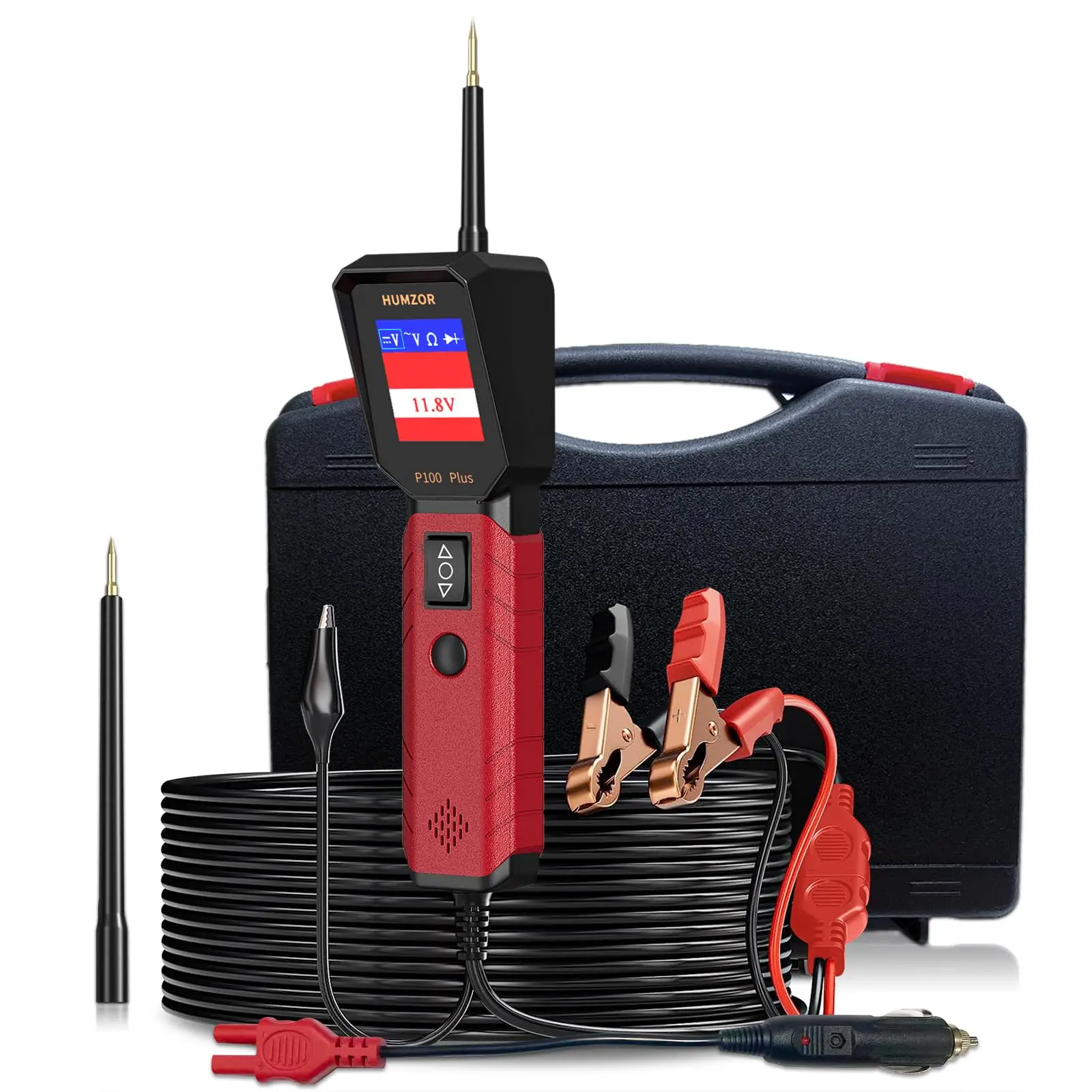 P100 PLUS 12/24V Automotive Circuit Tester Power Circuit Probe Tool for Electrical Open-Circuit and Short-Circuit Detection
