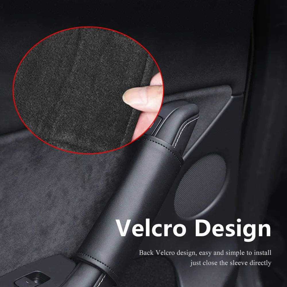 Newest 4PCS/SET Door Inner Handle Protector Cover Leather For Tesla Model 3/Y 2022 Car Interior Accessories Auto Parts 2021 2020