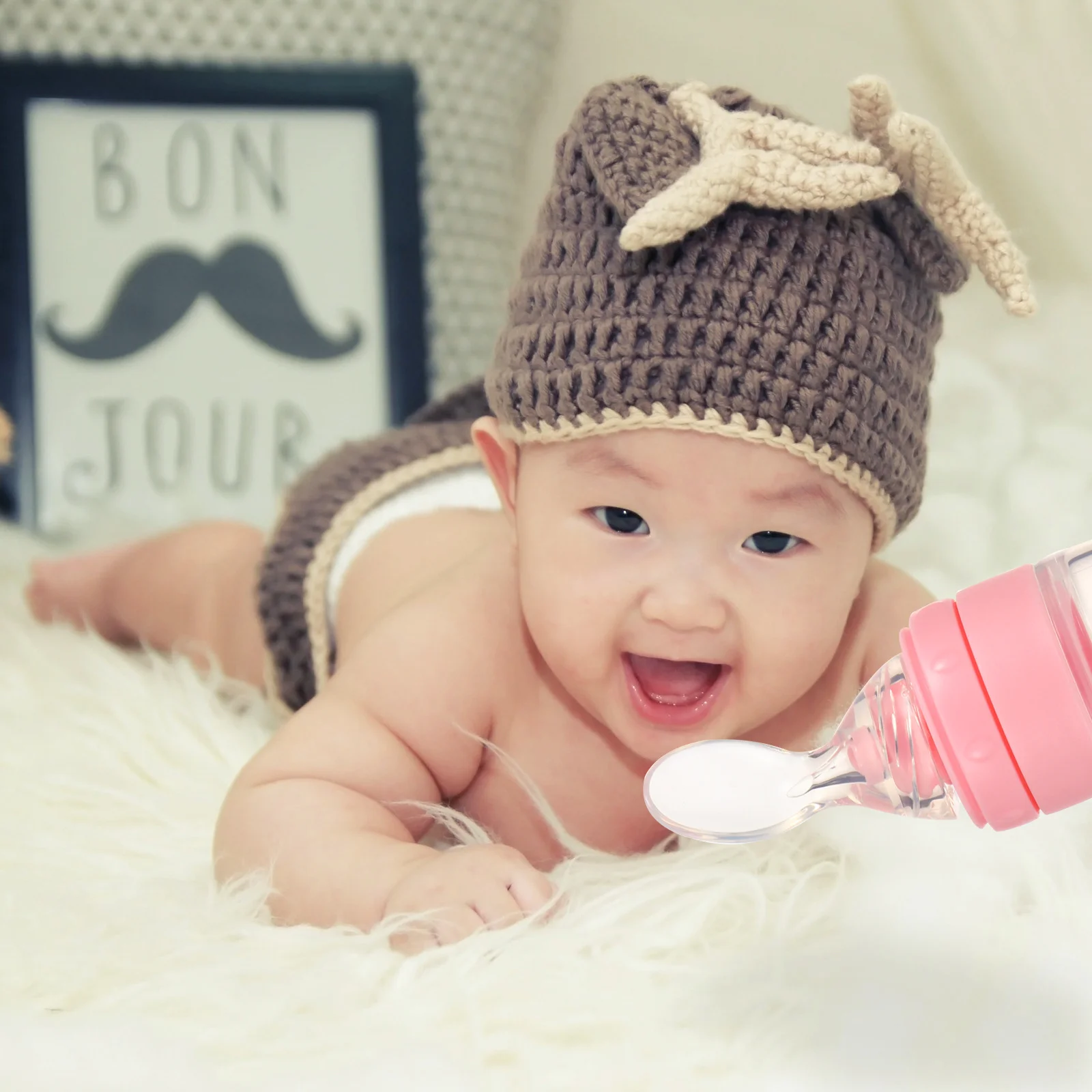 

Силиконовая детская бутылочка для кормления, ложка, компактная кормушка для раздачи детского питания, портативная легкая нескользящая основа