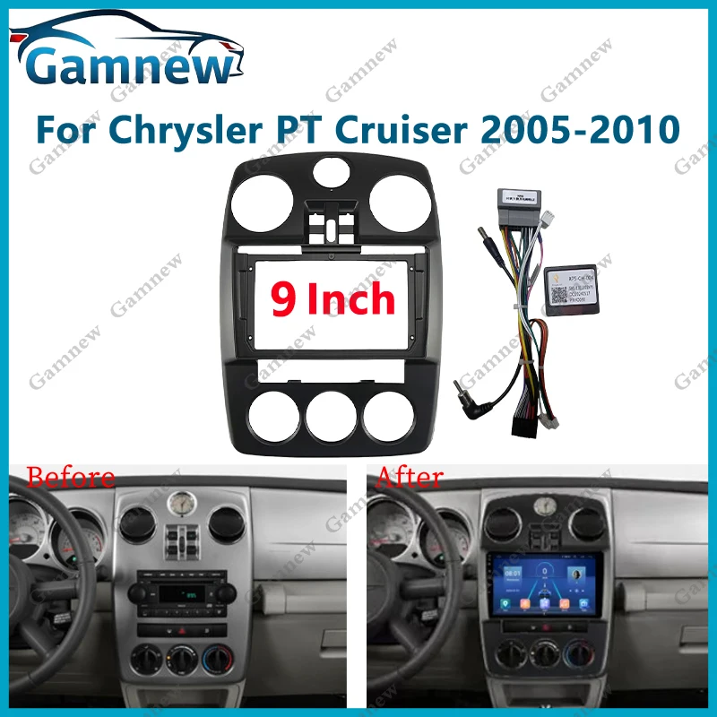 9 Inch Car Frame Fascia Adapter Android Radio Audio Dash Fitting Panel Kit For Chrysler PT Cruiser 2005-2010