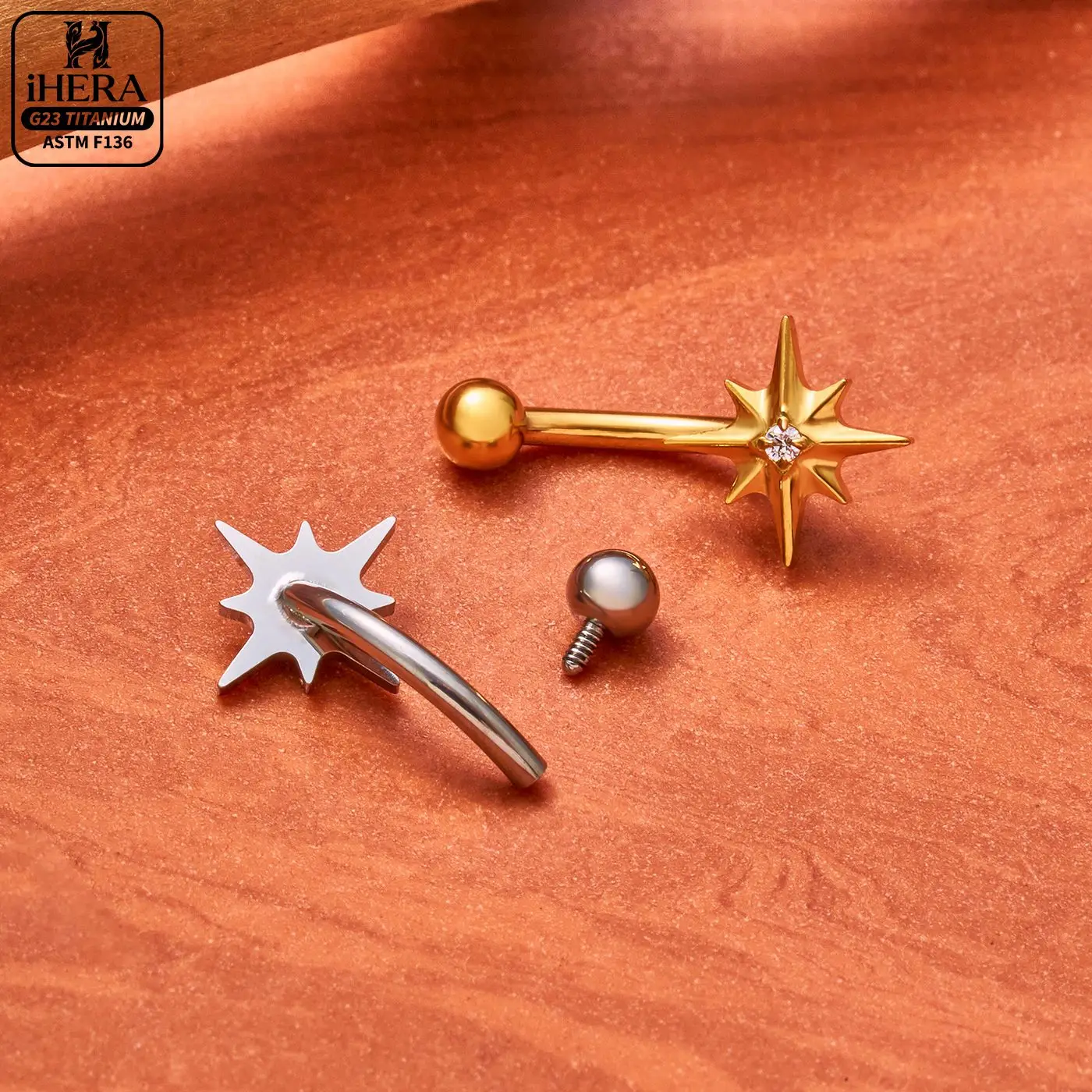 Schraubkugel F136 Titan Piercing-Stud, gebogene Barbell, glitzerndes Herz, Dreieck, Augenbrauen-, Rook-, Snug-, vertikales Labret-, Ohrknorpel-Kit – Detail 28