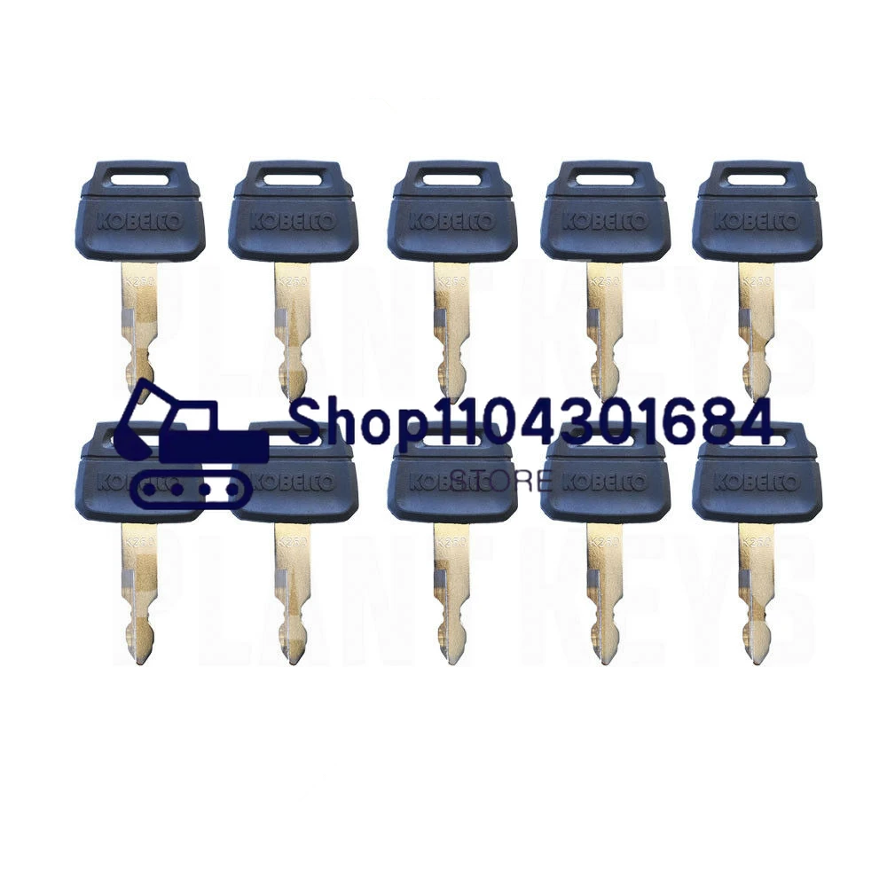 (10) Heavy Equipment Keys For Kobelco ExcavatoOEM Logo K250 fit Case Kawasaki New Holland