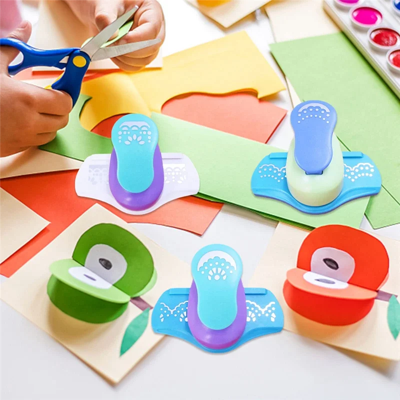 AC57-3Pcs Paper Craft Punch Corner Paper Punch Shapes Set Edge Paper Punch Lever Action Craft Puncher