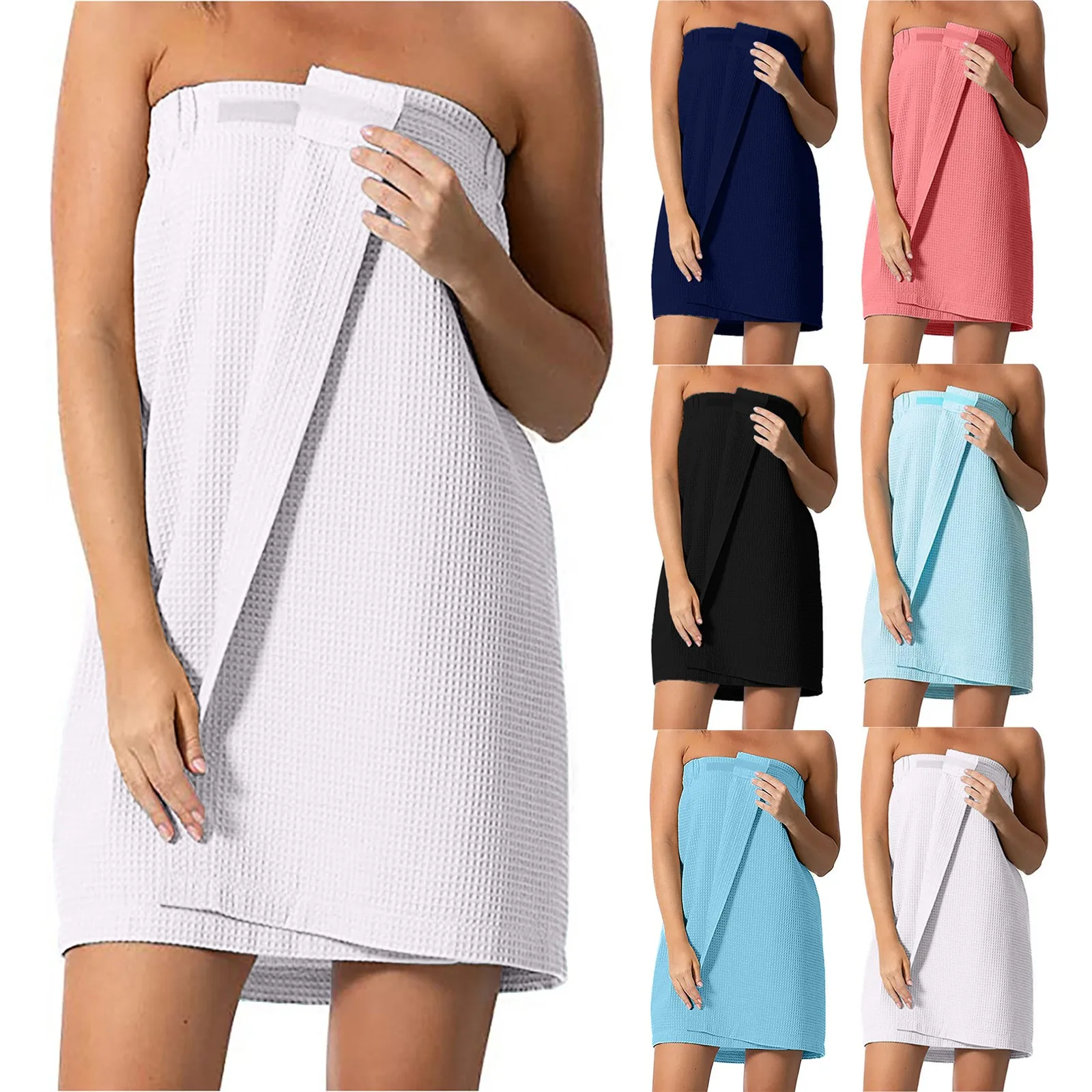 Velcro Beach Towels With Quick Drying And Strong Water Absorption Properties Ladies Bath Towel, Waffle-Spa Body Wrap