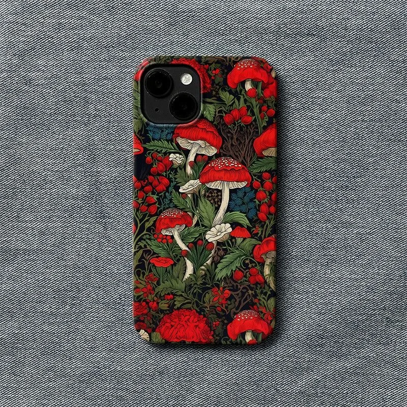 Creative INS Witch Forest Red Mushroom Magic World Artistic Phone Case for iPhone 15 14 11 12 13 Pro Max Plus Back Cover