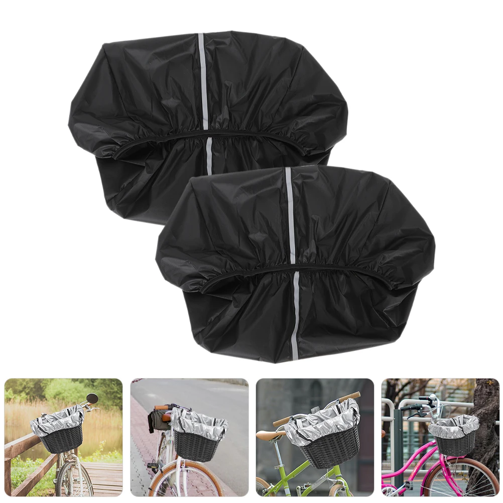 

2pcs Waterproof Bicycle Basket Liner Oxford Cloth H Sleeve Rain Cover Cycling Supply Lightweight Foldable Travel Hunting