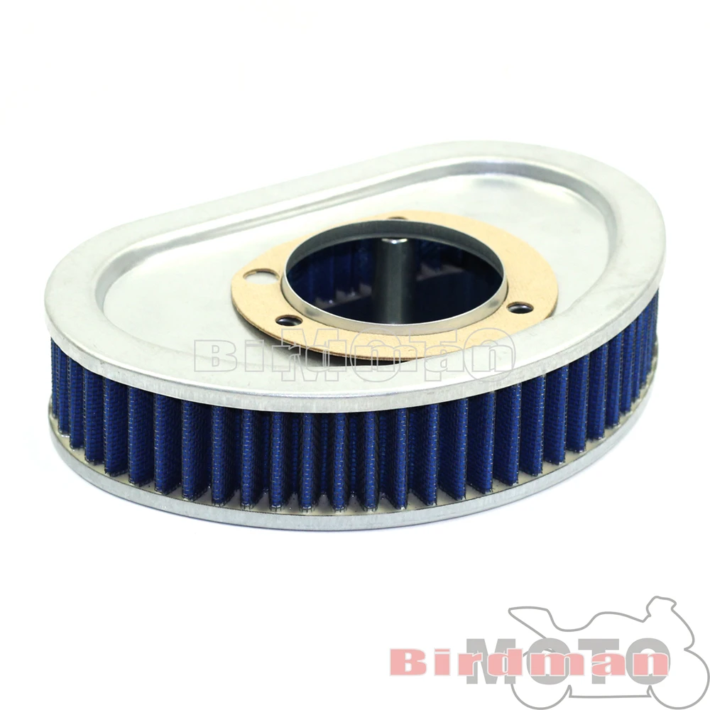 Motorcycle High-Flow Air Filter Air Cleaner Blue For Harley Dyna Street Fat Bob Super Glide Custom FLD FXD FXDF FXDB FXDC 08-15